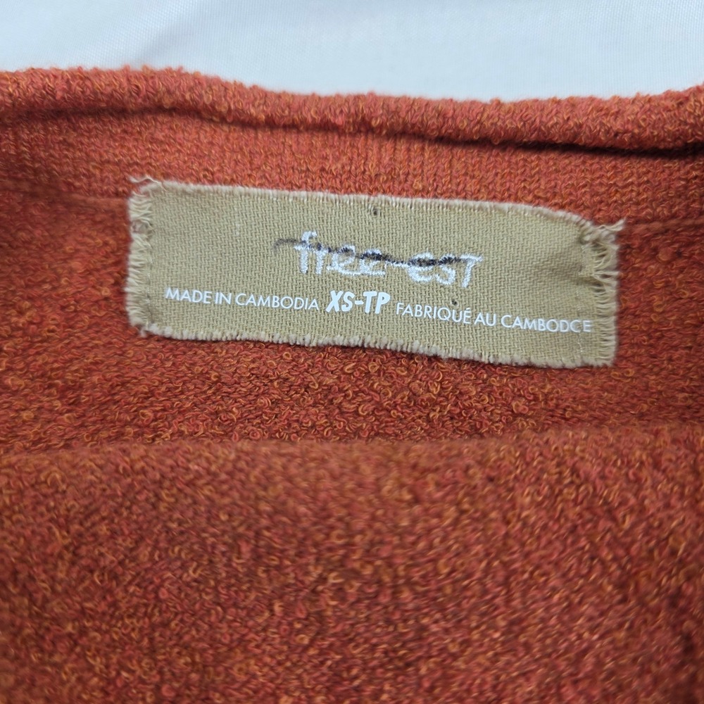 Free People Free-est Strapless Maxi Dress Terracotta Rust Terry Knit XS - Picture 2 of 4